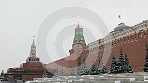 MOSCOW - JULE 27: Moscow Red square, Lenin's mausoleum on Jule 27, 2019 in Moscow, Russia