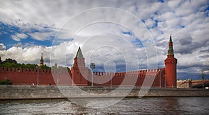 MOSCOW - JULY 23, 2021: Panorama of Moscow Kremlin in summer