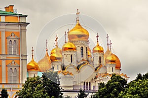 Moscow Kremlin architecture. Annunciation cathedral