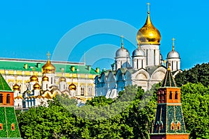 Moscow Kremlin cathedrals in the morning