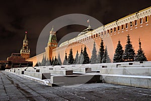 Moscow Kremlin. Color night photo.