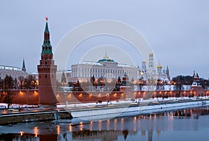 Moscow Kremlin in the gloaming. Russia photo