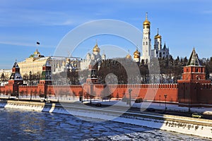 Moscow Kremlin and Moscow river. Russia.