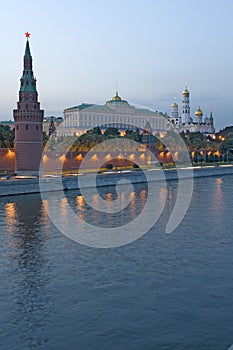 Moscow Kremlin over river