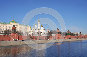 Moscow Kremlin panorama in a sunny day.