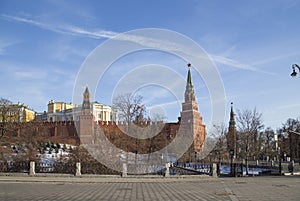 Moscow Kremlin on a sunny winter day, Russia.