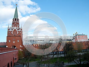 Moscow Kremlin Troitskaya Tower and Palace of Congresses 2011