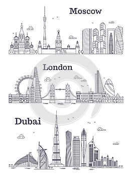 Moscow, London, Dubai linear landmark