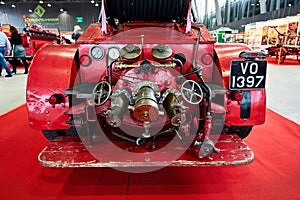 MOSCOW - MAR 09, 2018: Dennis 1929 fire truck at exhibition Ol