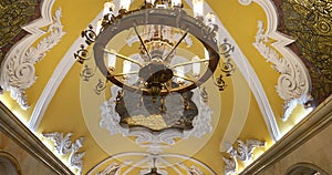 Moscow metro KOMSOMOLSKAYA station beautiful interior decoration, Russia