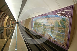 Moscow metro, station Maryina Roshcha, mosaic