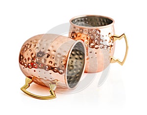 Moscow mule cocktail copper mug