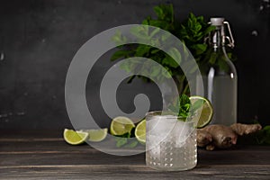 Moscow Mule Cocktail Isolated on White Background. A Moscow mule is a cocktail made with vodka, spicy ginger beer, and