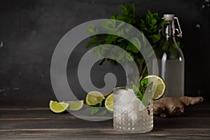Moscow Mule Cocktail  on White Background. A Moscow mule is a cocktail made with vodka, spicy ginger beer, and