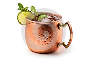 Moscow Mule On White Background. Generative AI