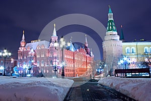 Moscow night historical landmark photo