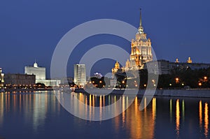 Moscow night cityscape