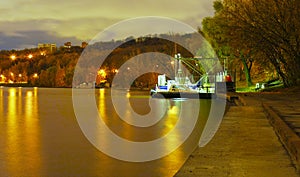 Moscow, night, river