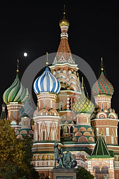 Moscow by night: Saint Basils Cathedral photo