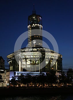 Moscow. Night view of the Moscow International House of Music and