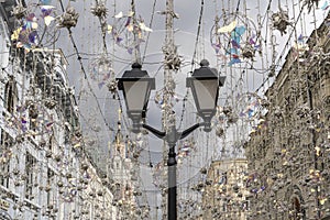 Moscow Nikolskaya Street Lights Russia