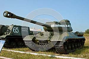 MOSCOW REGION, RUSSIA - JULY 30, 2006: Soviet heavy tank IS-2 in