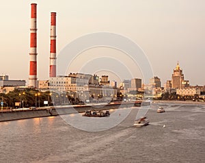 Moscow river in the city center.