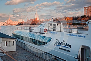 Moscow-river and ship-restaraunt