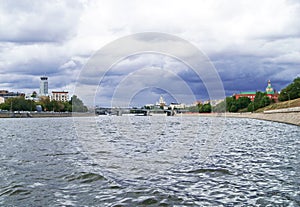 Moscow River under Dramatic Sky