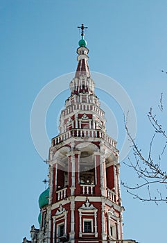 Pretty Red and White Kadashi Church, Moscow, Russia