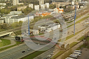 MOSCOW, Russia - April 20, 2024 : view from the Izmailovo Beta hotel on the North-Eastern chord. The North-Eastern chord