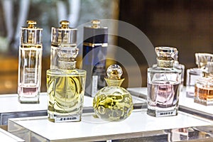 MOSCOW, RUSSIA - April 11, 2012 - Parfume corner in large shopping center