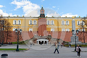 View on Middle Arsenal Tower of Moscow Kremlin. Russia