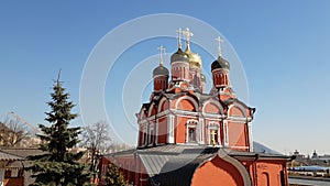 Moscow, Russia. Cathedral of the Icon of Mother of God The Sign of former Znamensky Monastery on Varvarka