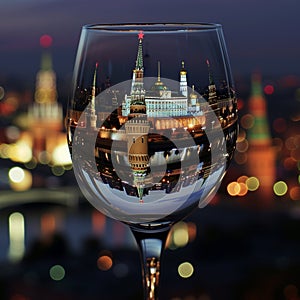 Moscow Russia, City Diorama Part of our cities in a glass series