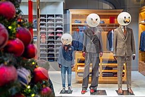 Moscow. Russia. December 2, 2019. Mannequins in a shop window. C