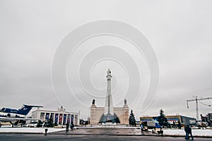 MOSCOW, RUSSIA - DECEMBER 25, 2016: VDNH, Monument to Soviet rocket Vostok in Moscow, VVC