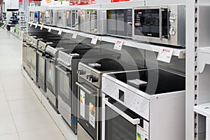 Moscow, Russia - February 02. 2016. cookers in Eldorado, large chain stores selling electronics