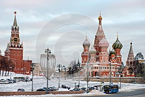 Winter morning on Vasilievsky Spusk photo