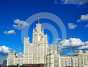 Moscow, Russia, July, 2022. Moscow, high-rise building famous house on the Kotelnicheskaya embankment