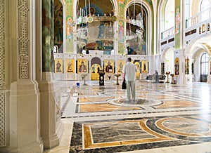 Moscow, Russia - July 24. 2017. Church in honor of Resurrection of Christ, New Martyrs and Confessors of Russian Church on Blood,