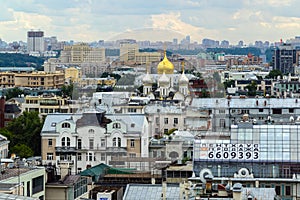 Moscow, Russia - July 25.2017. City landscape of center with temple