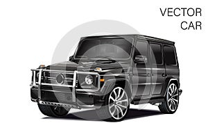 Moscow, Russia June, 2020: Vector Mercedes-AMG G 63 Exclusive Edition isolated on white background, G-class off-road car produced