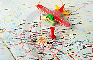 Moscow , Russia map airplane