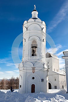 The beltower of Church of St. George in Kolomenskoe village in central part of Moscow.