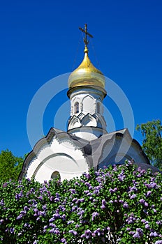 MOSCOW, RUSSIA - May, 2019: The All Russian Exhibition Center, the Chapel of St. Basil the Great