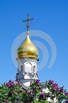 MOSCOW, RUSSIA - May, 2019: The All Russian Exhibition Center, the Chapel of St. Basil the Great