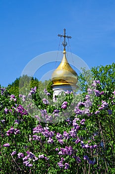 MOSCOW, RUSSIA - May, 2019: The All Russian Exhibition Center, the Chapel of St. Basil the Great