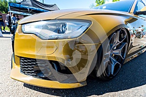 Moscow, Russia - May 26, 2018: VAGBurg festival of VolksWagen Auto Group cars - VW, Skoda, Seat, Audi with serial and custom muscl