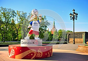 Official mascot Zabivaka of FIFA World Cup 2018 in Moscow, Russia